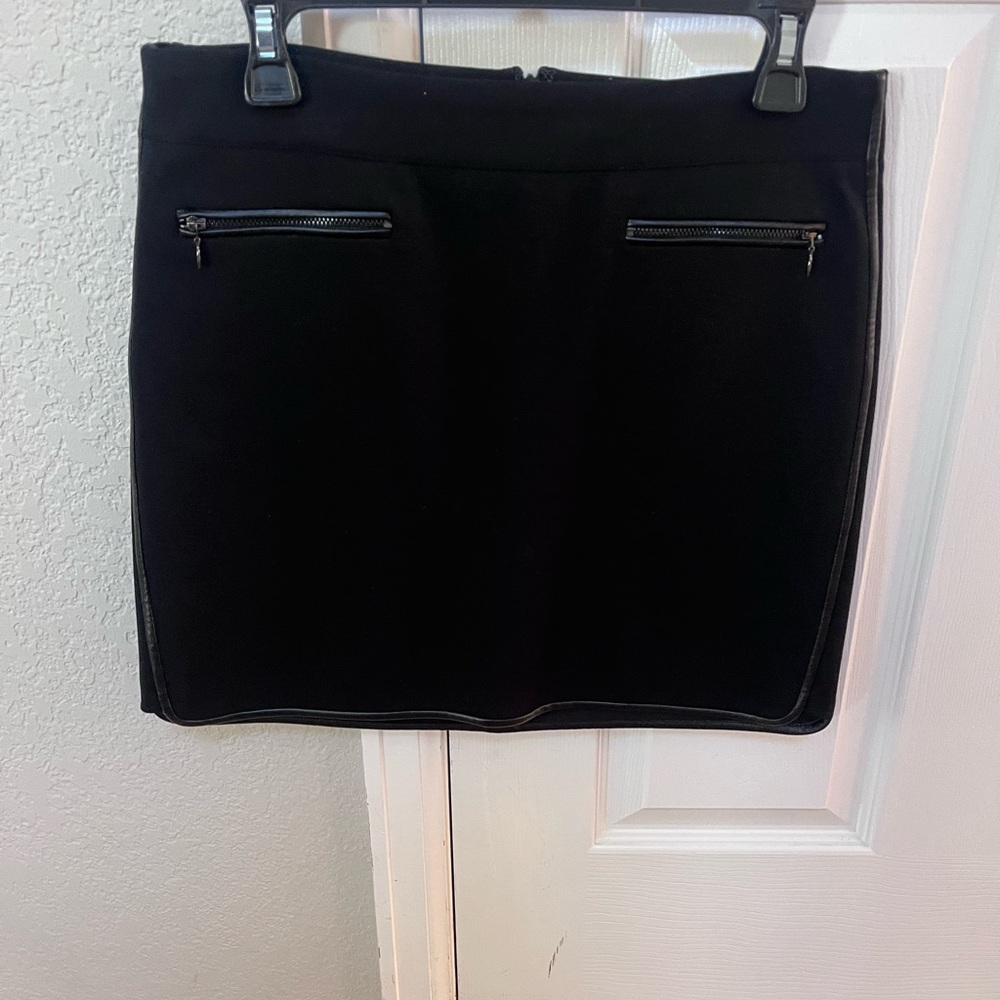 White House Black Market Black Mini Skirt with Zipper Accents
